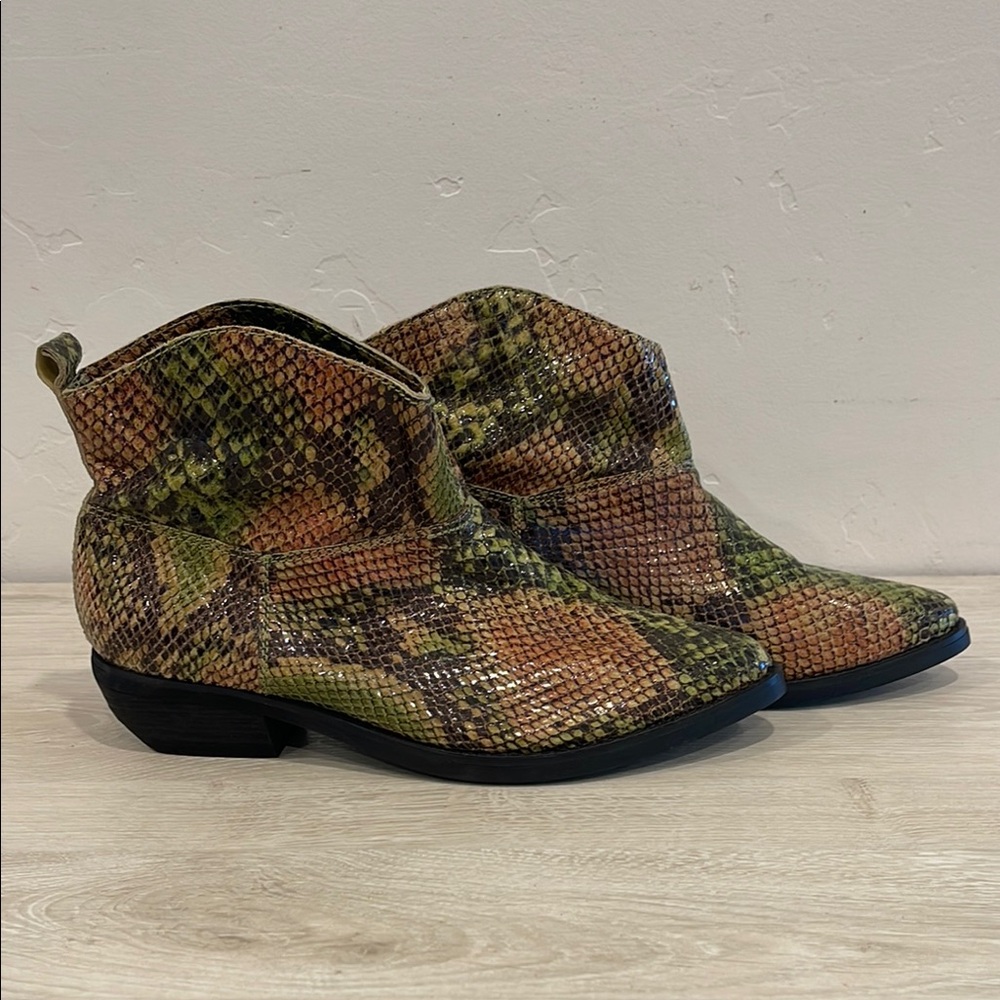 Kelsi Dagger Faux 'snakeskin' Ankle Boots [Size 7.5]